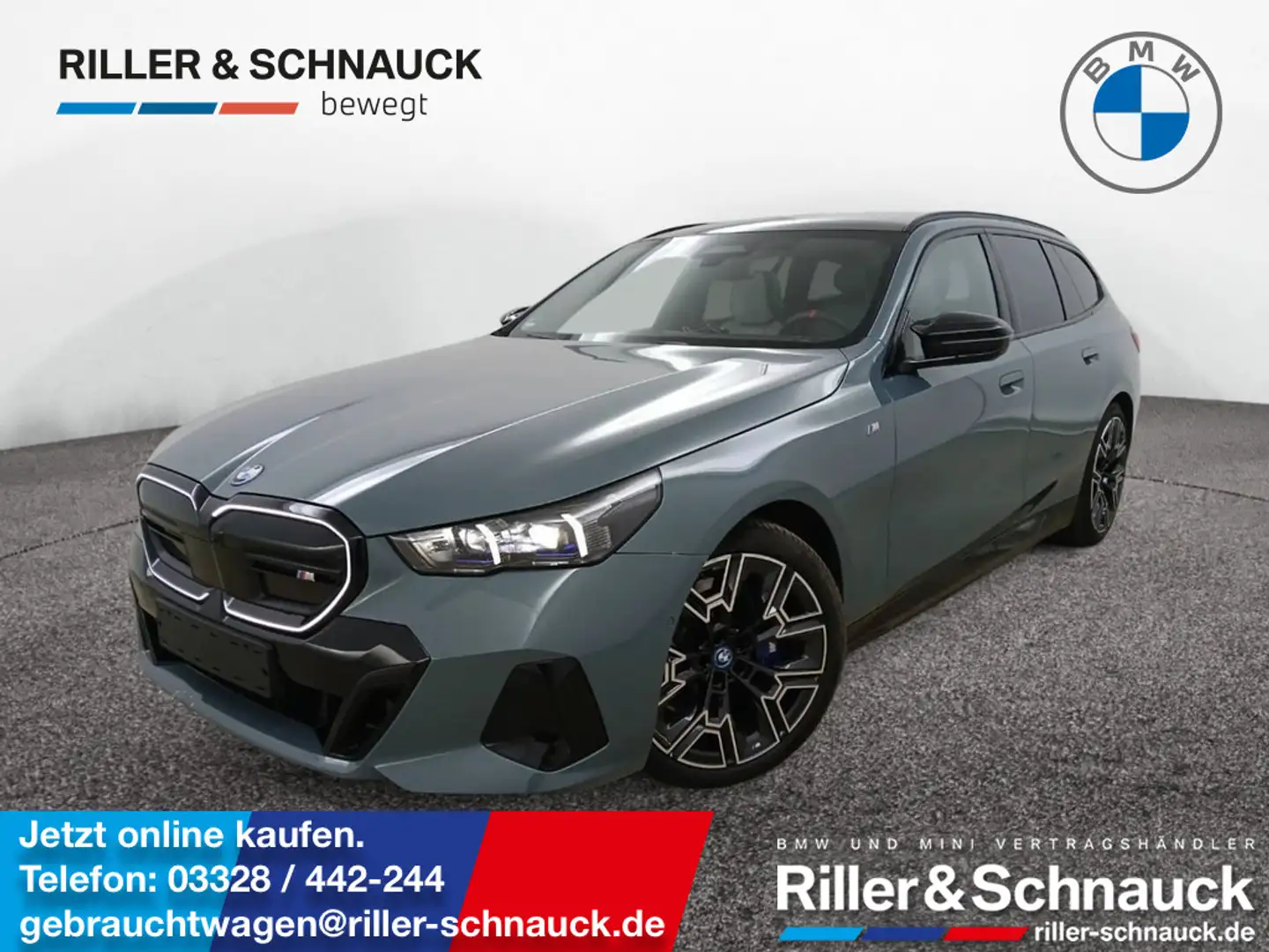 BMW i5 Touring M60 xDrive AHK+PANO+HUD+360°KAM Grün - 1