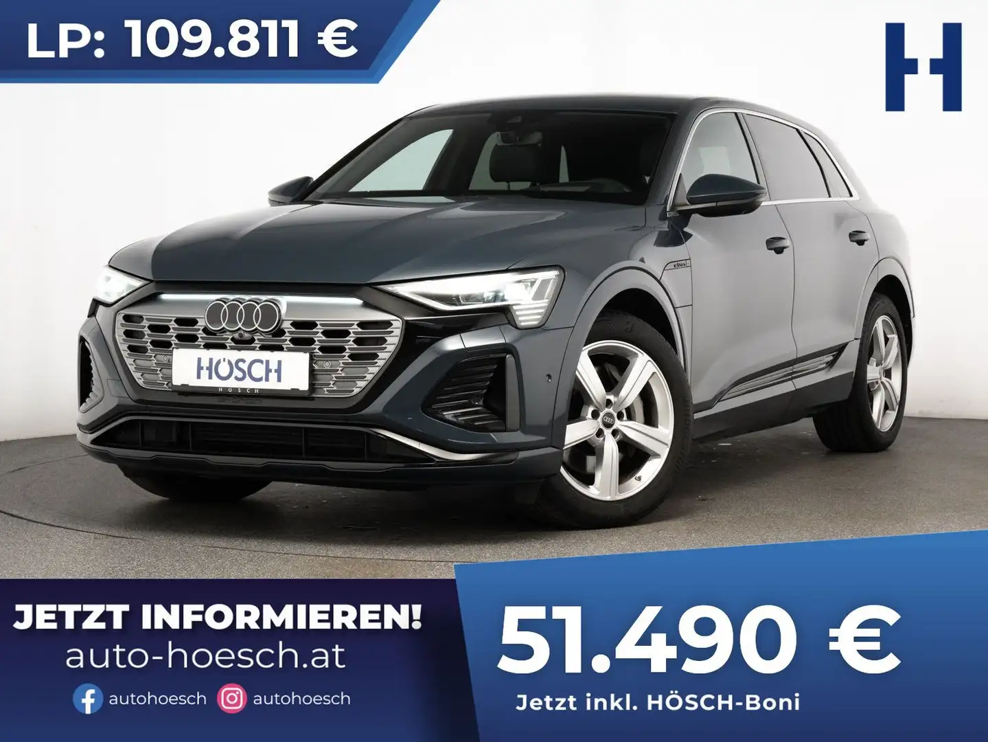 Audi Q8 e-tron 55 quattro 2xS-LINE HEAD-UP MATRIX AHK -53% Blau - 1