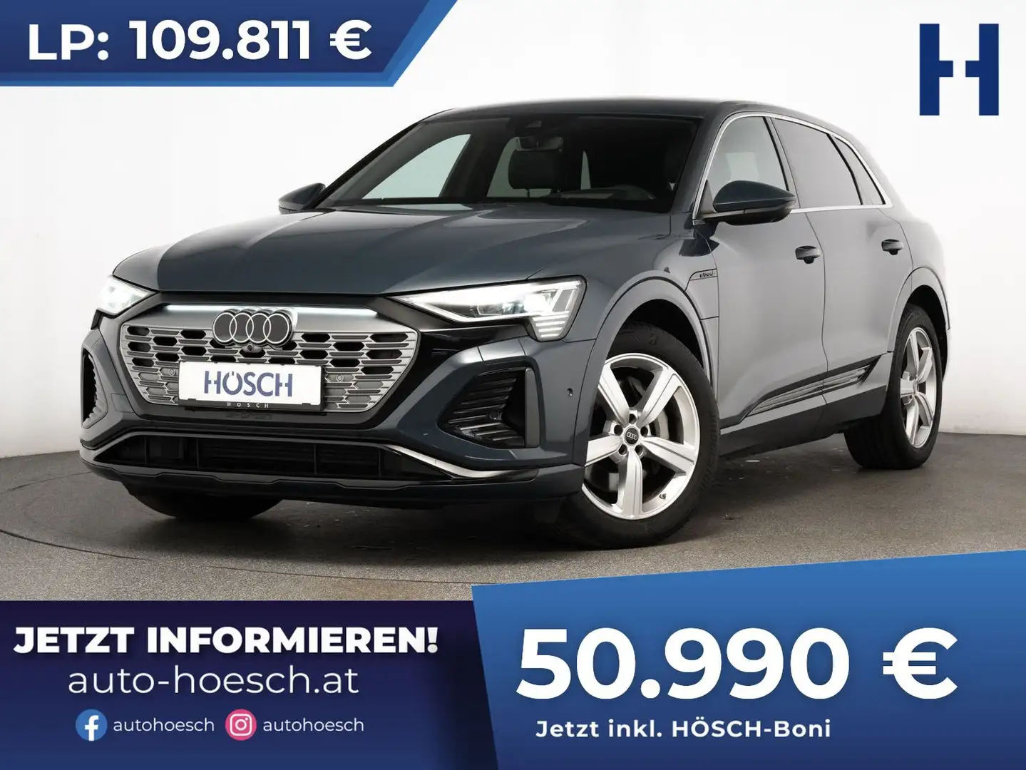 Audi Q8 e-tron 55 quattro 2xS-LINE HEAD-UP MATRIX AHK -54% Blau - 1