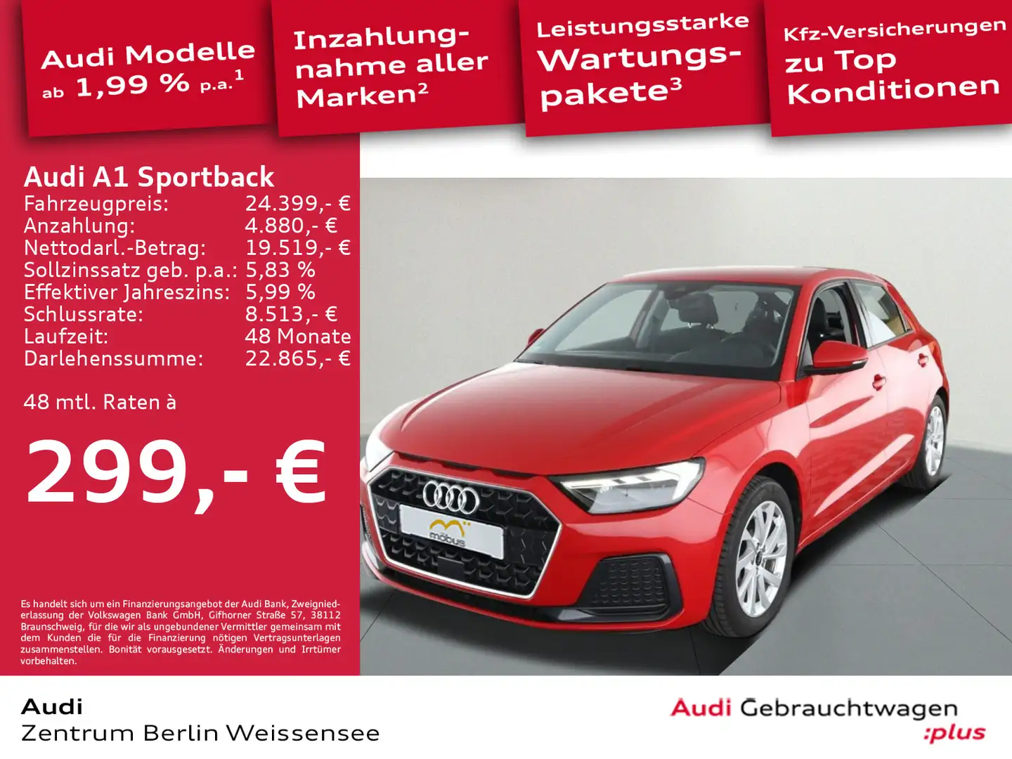Audi A1 25 TFSI S-TRO*ADVANCED*LED*GRA*SHZ* Rot - 1