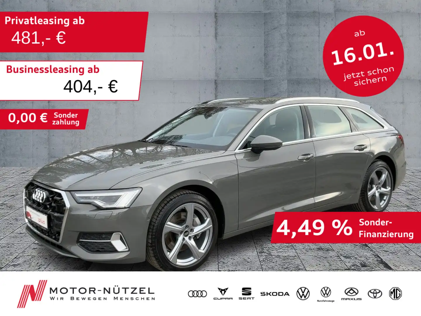 Audi A6 45 TDI QU ADVANCED LED+NAVI+PDC+ACC+AHK Grau - 1