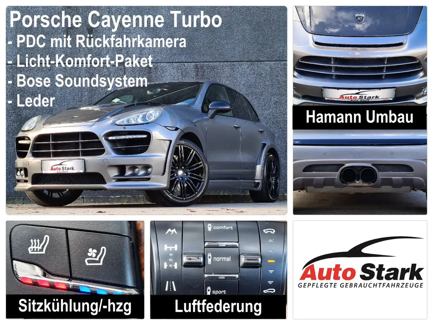 Porsche Cayenne V8 Turbo°Hamann°Luftfederung°Leder°Bose°Kamera°BT° Gris - 1