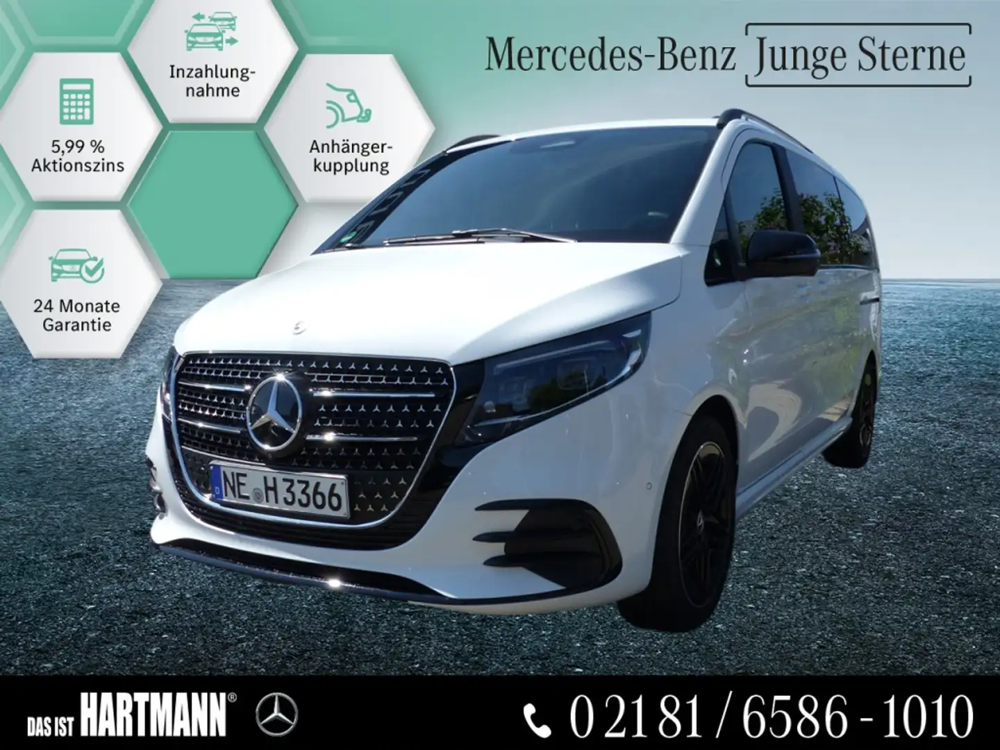 Mercedes-Benz V 300 d 4M long AMG+NIGHT+AHK+360°KAM+PANO+LED S Weiß - 1