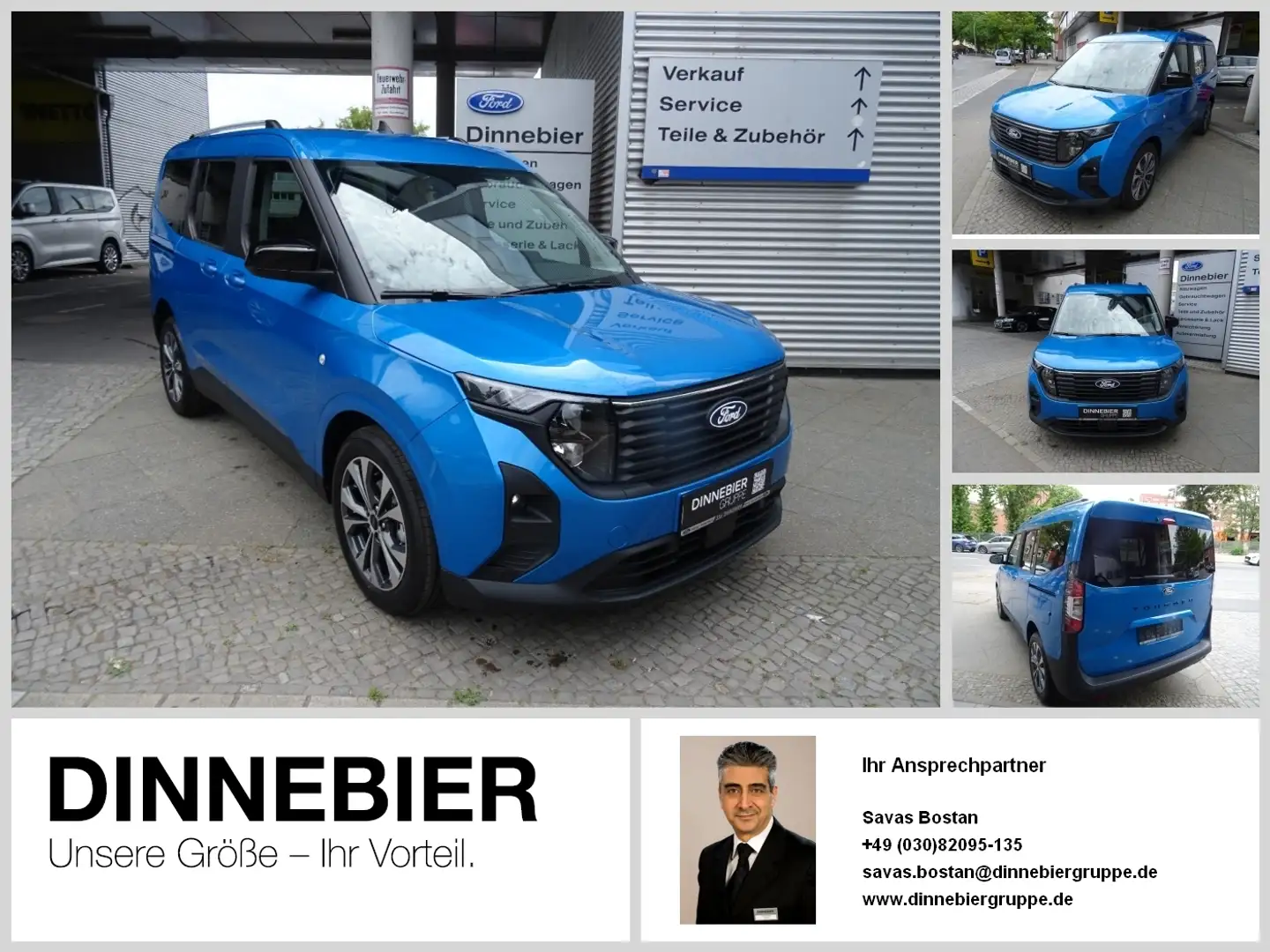 Ford Tourneo Courier Titanium+Autom.+PDC+RFKi+Sitzh. Blau - 1