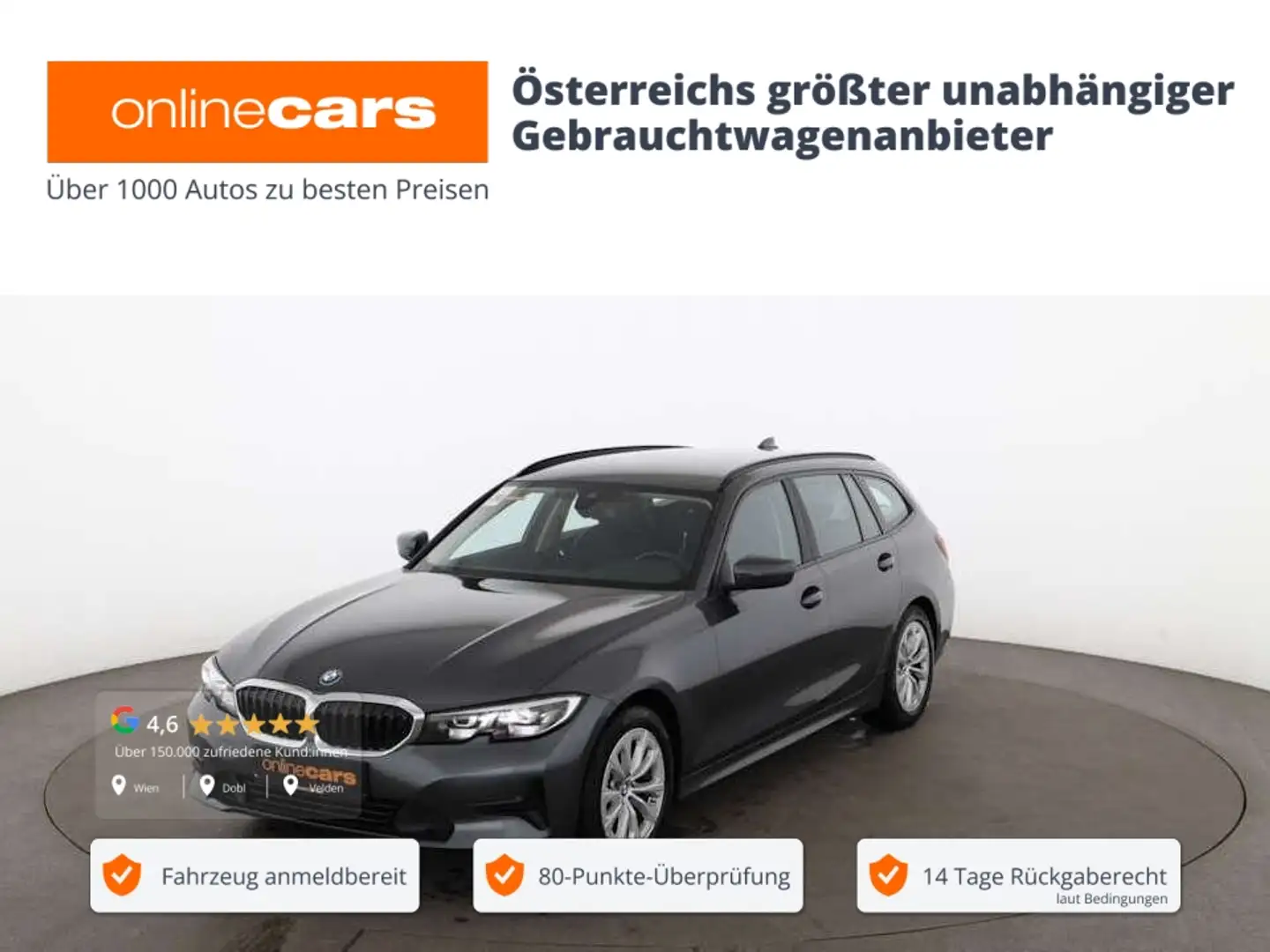 BMW 318 d Touring Advantage Aut LED AHK LEDER SITZHZG Grau - 1