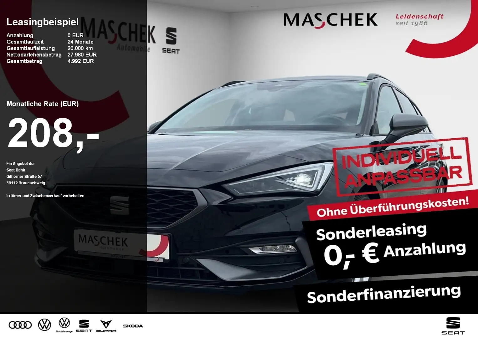 SEAT Leon ST FR 1.5 eTSI DSG Matrix Navi ACC RearView Sitzh. Schwarz - 1