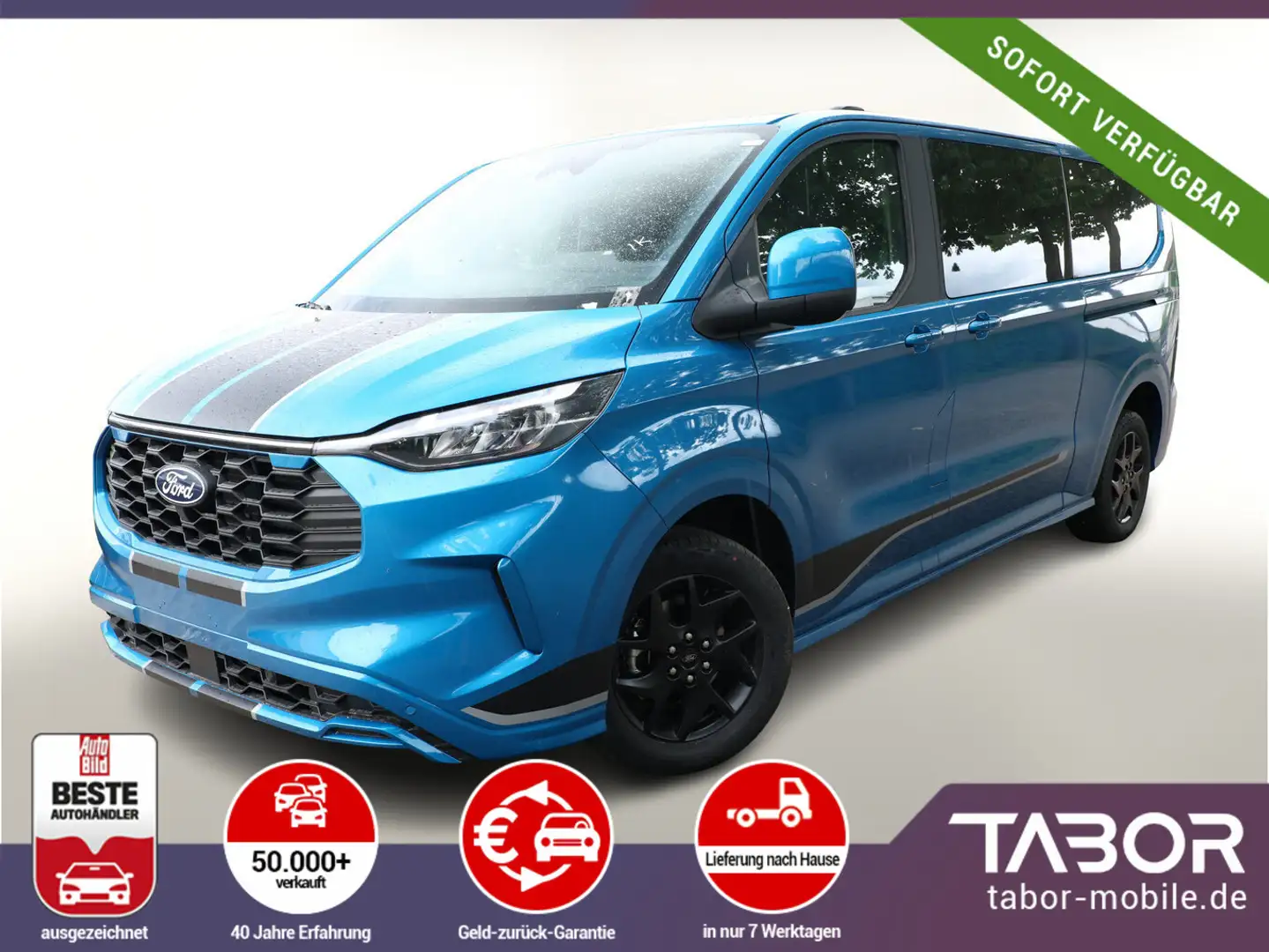 Ford Tourneo Custom 2.0 TDCi 170 Aut Sport 320 L2 AHK Blau - 2