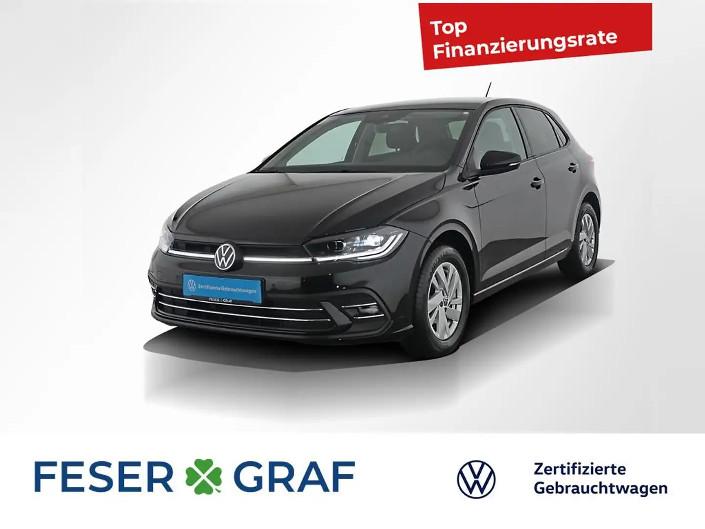 Volkswagen Polo 1.0 TSI Style LED ACC RearView Navi SHZ 15" Noir - 1
