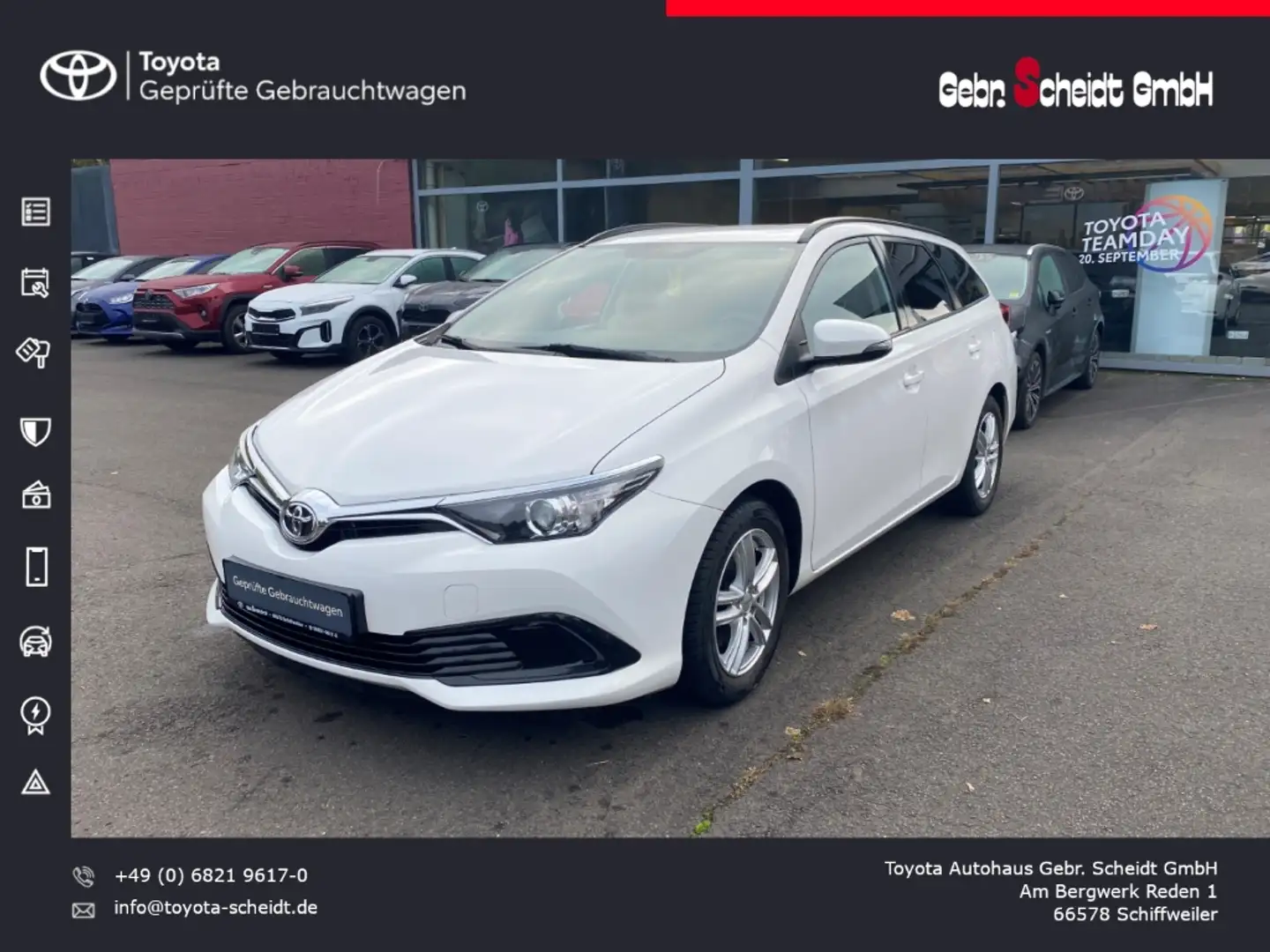 Toyota Auris TS Comfort 1.33 Dual-VVT-i Klimaautomatik Rückfahr Weiß - 1