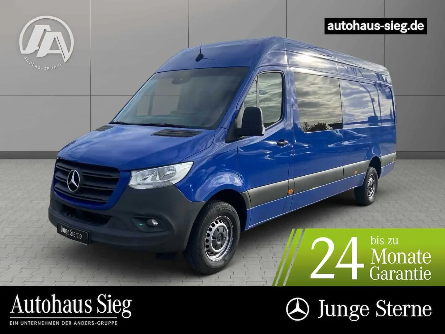 Mercedes-Benz Sprinter 319 L3H2 Mixto V6*5 Sitzer*Aut*AHK 3,5t Bleu - 1