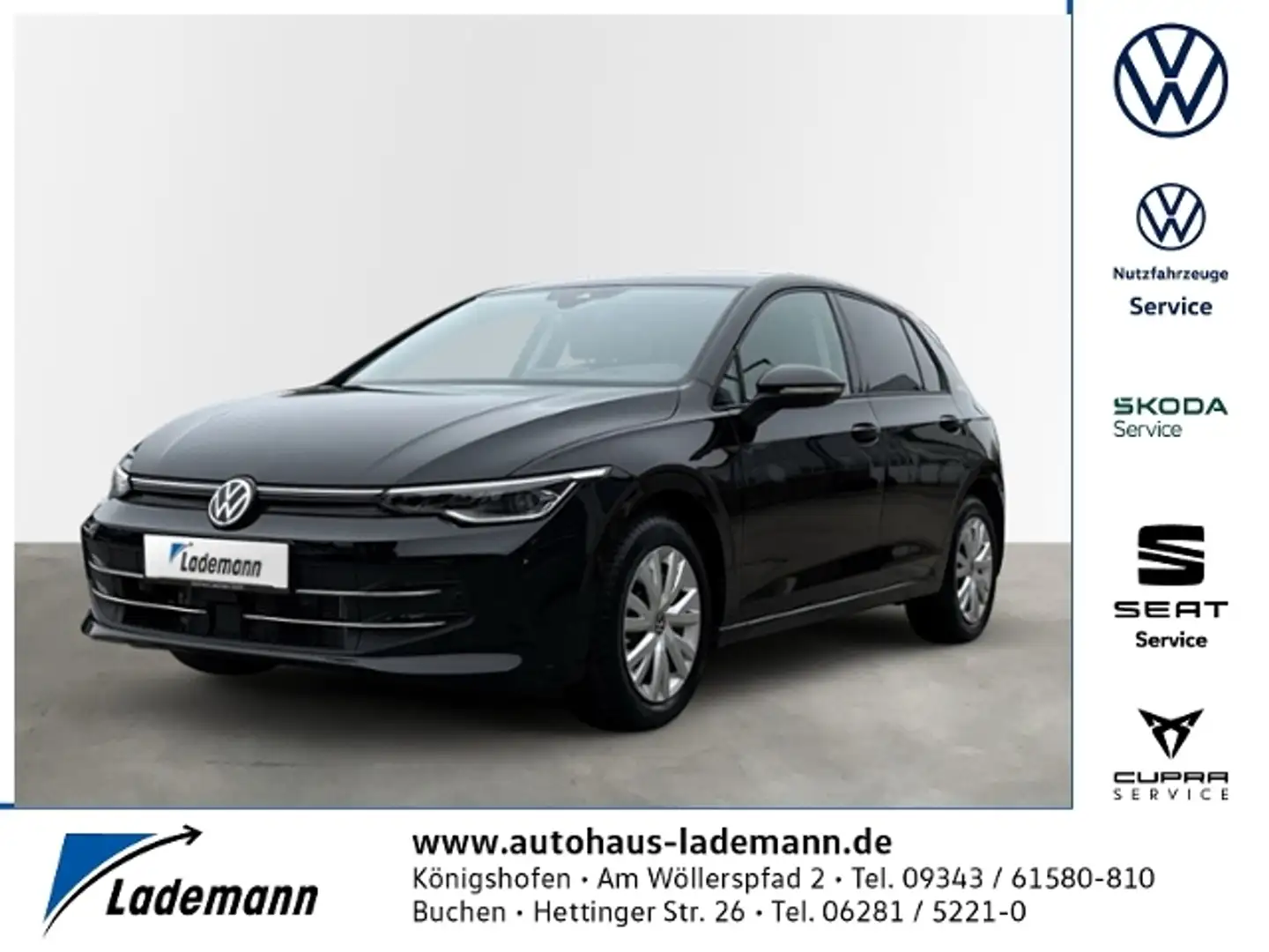 Volkswagen Golf VIII 2.0 TDI DSG GOAL AHK+RFK+HEAD-UP+NAVI+ Schwarz - 1