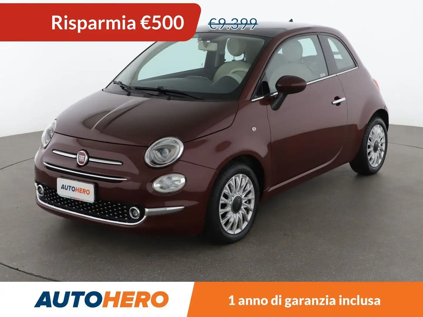 Fiat 500 1.2 Lounge GPL Fioletowy - 1