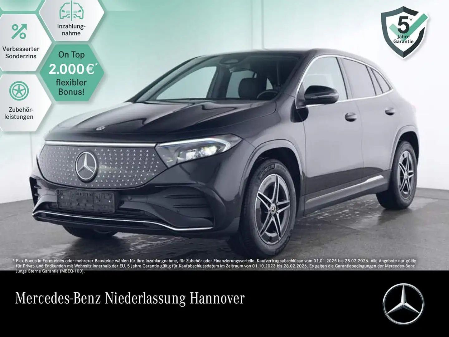 Mercedes-Benz EQA 350 4M AMG+ADVANCED+KAMERA+SPUR Zwart - 1