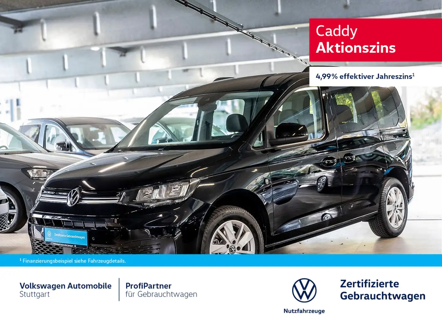 Volkswagen Caddy Life1.5 TSI Euro 6e Navi AHK Zwart - 1