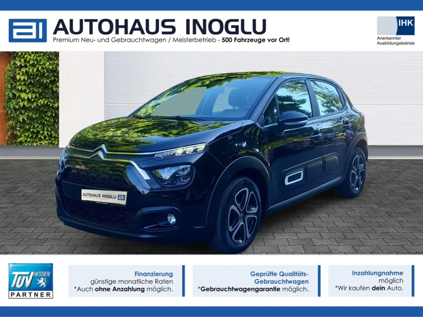 Citroen C3 PureTech 110 Plus Navi+LED+aKlima+Style-Paket+ Schwarz - 1