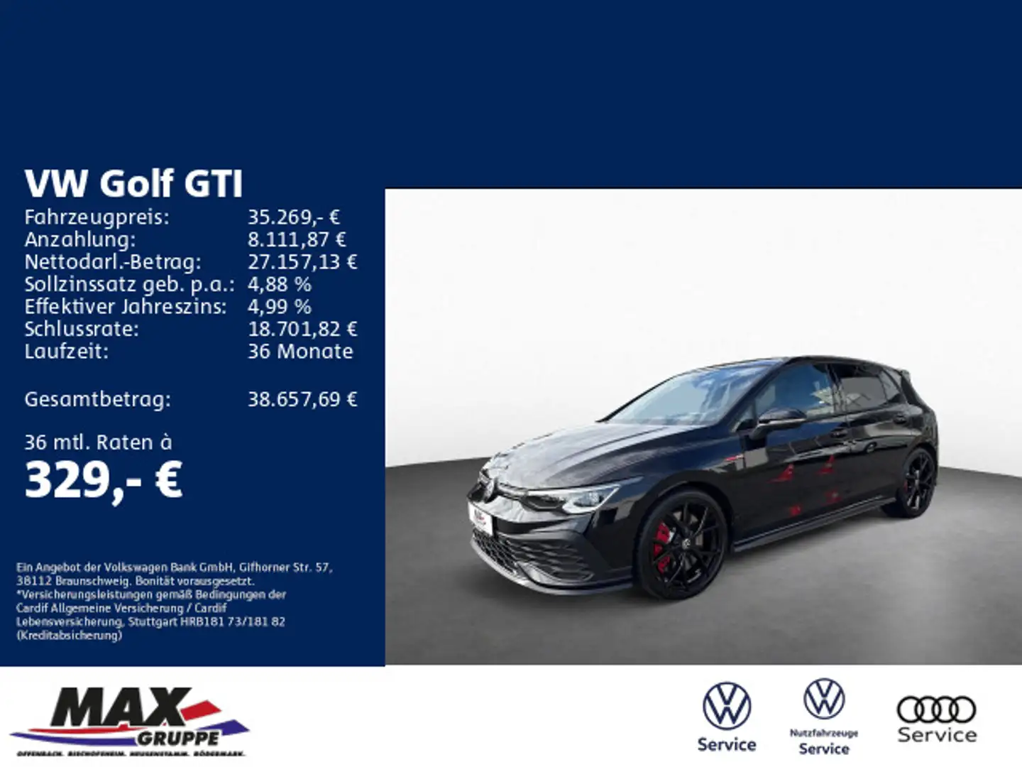 Volkswagen Golf GTI Golf VIII GTI Clubsport 2.0 TSI BLACKSTYLE PANO+ Schwarz - 1