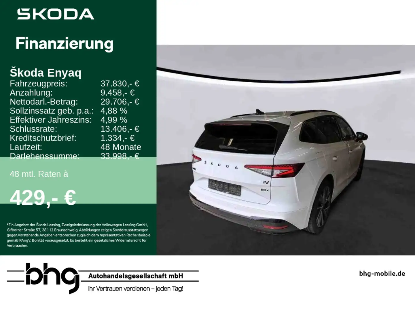 Skoda Enyaq iV 80x Blanc - 1