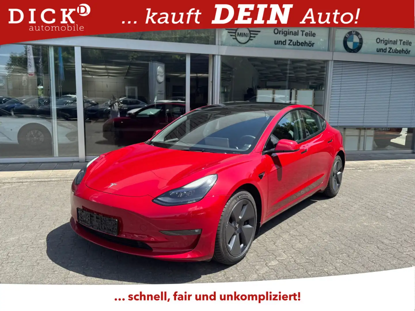 Tesla Model 3 LR Dual AWD PANO+STDHZ+NAVI+LED+ACC+ Rood - 1