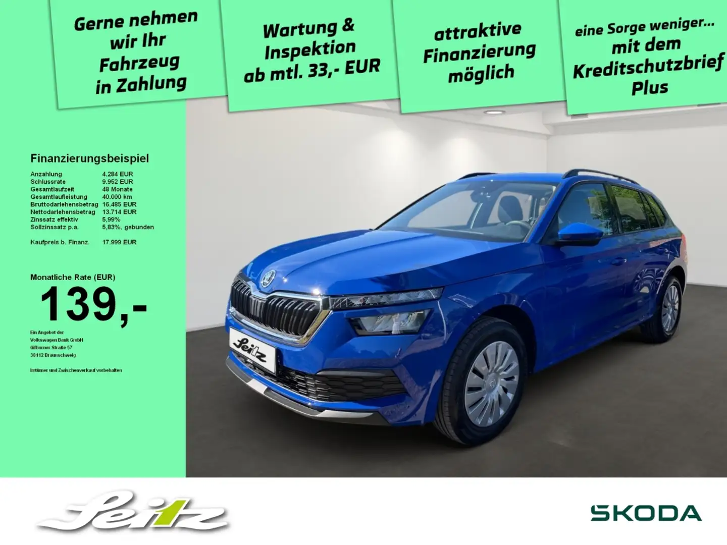 Skoda Kamiq 1.0 TSI Active *LED*PARKSENSOR*BLUETOOTH* Blau - 1