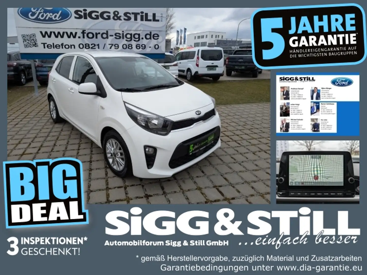 Kia Picanto 1.0 Edition Dream Team NAVI*KLIMAAUT*SHZ Bílá - 1