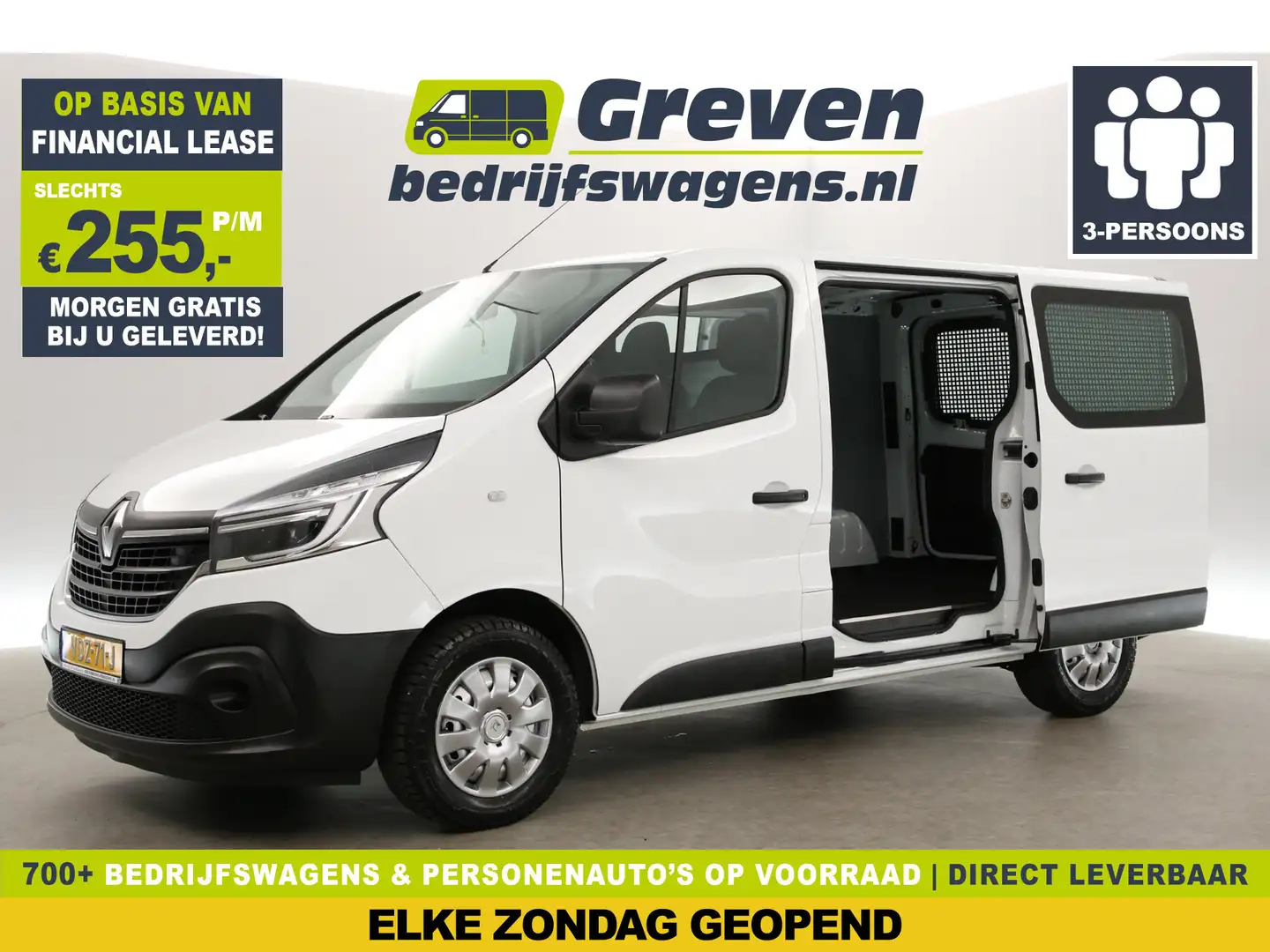 Renault Trafic 2.0 dCi T29 L1H1 Airco Cruise 2xSchuifdeur Navigat Wit - 1