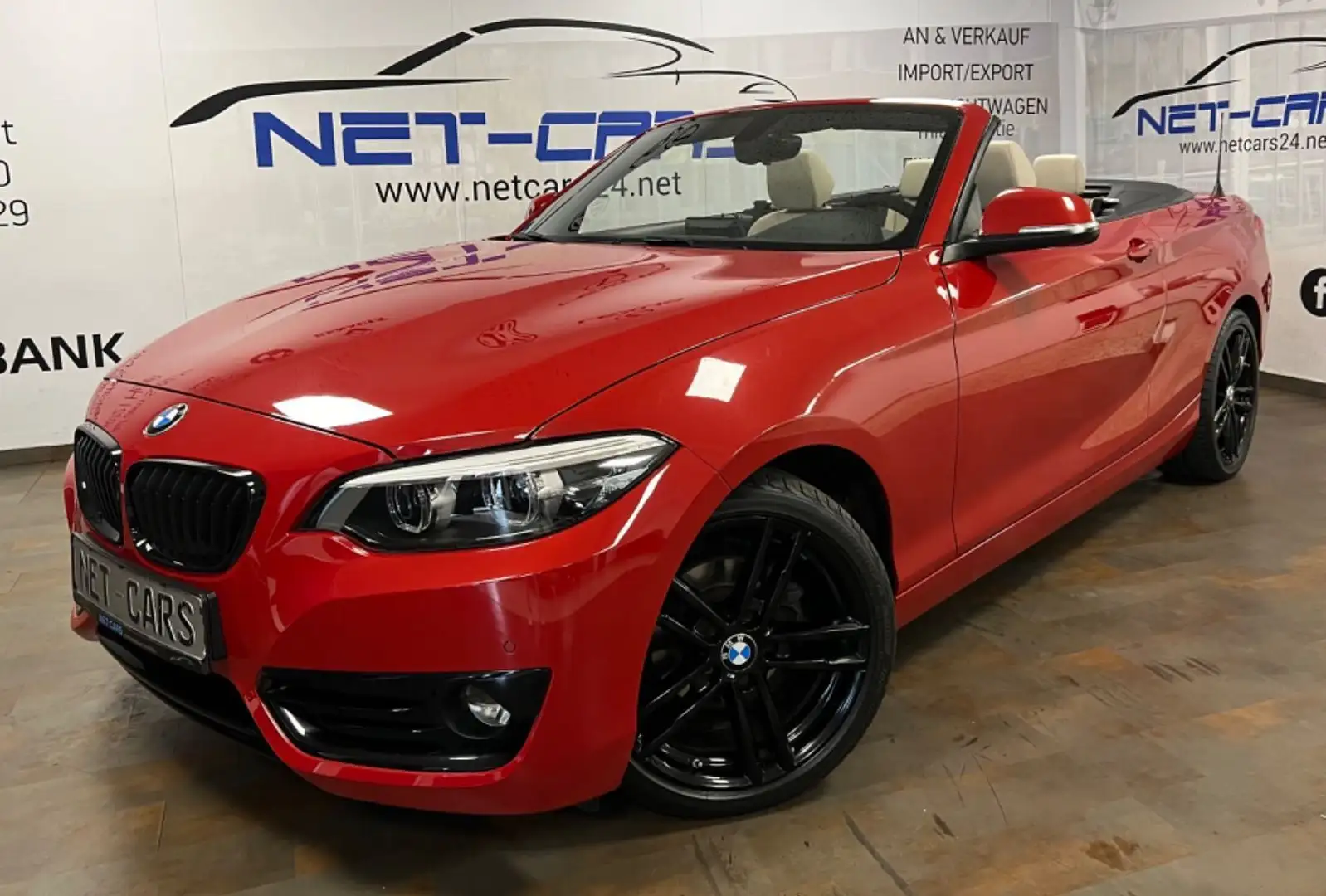 BMW 218 d Cabrio Aut.M-Sport Leder-Beige*PDC*NAVi*LED Rot - 1
