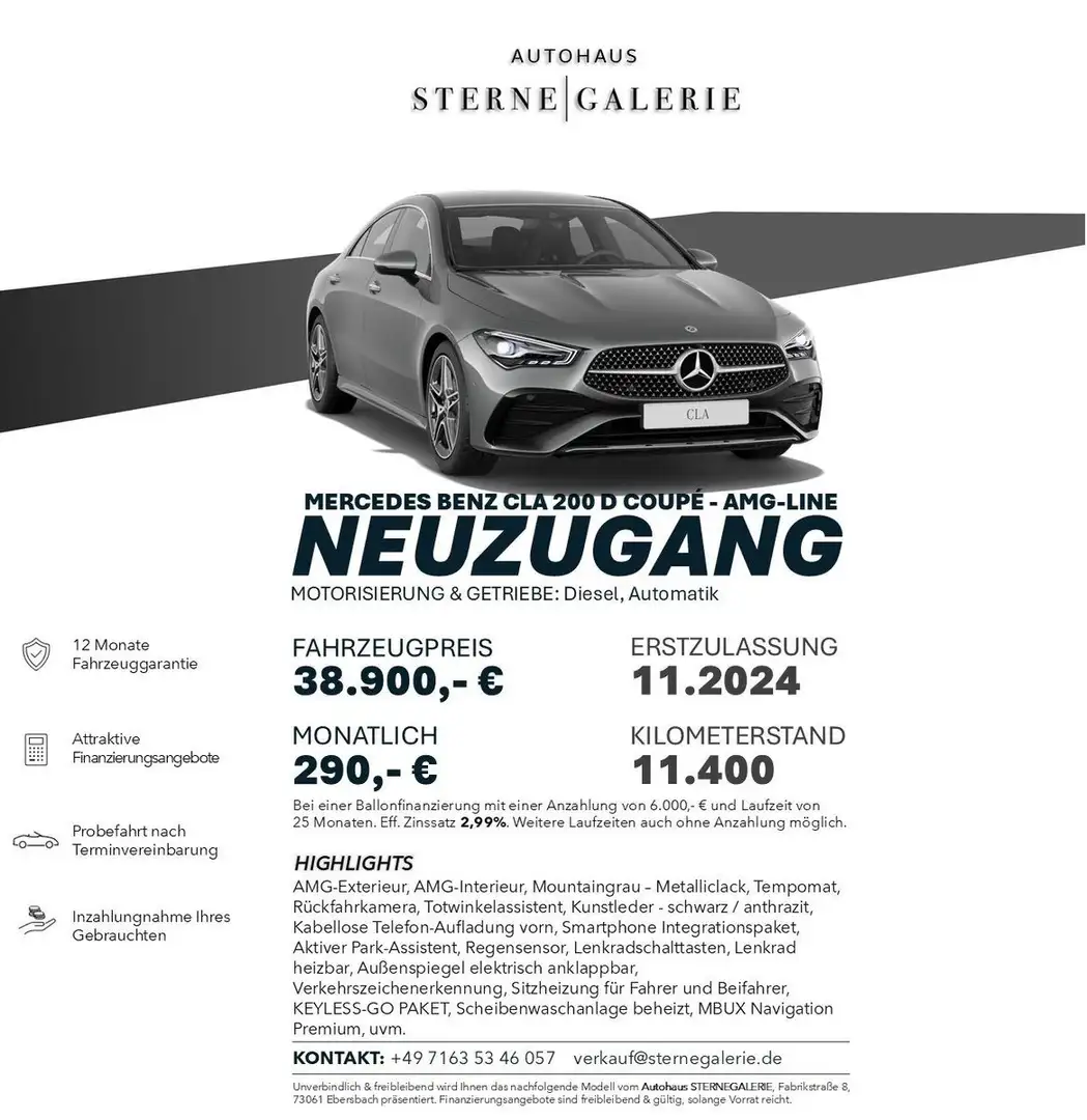 Mercedes-Benz CLA 200 CLA200D/AMG-LINE/MBUX+/TEMPO/AUTOMATIK Grau - 1