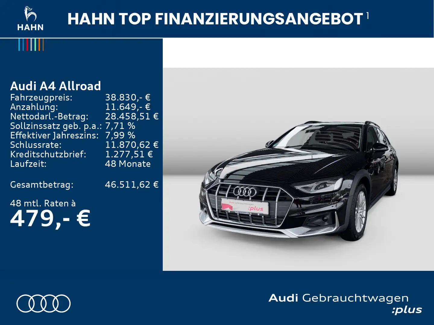 Audi A4 allroad 45TFSI quattro S-trc Navi Cam Sitzh Schwarz - 2