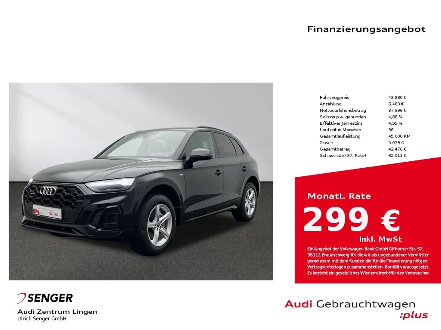 Audi Q5 S line 40 TDI quattro Sitzhzg. MMI Matrix AHK Noir - 1