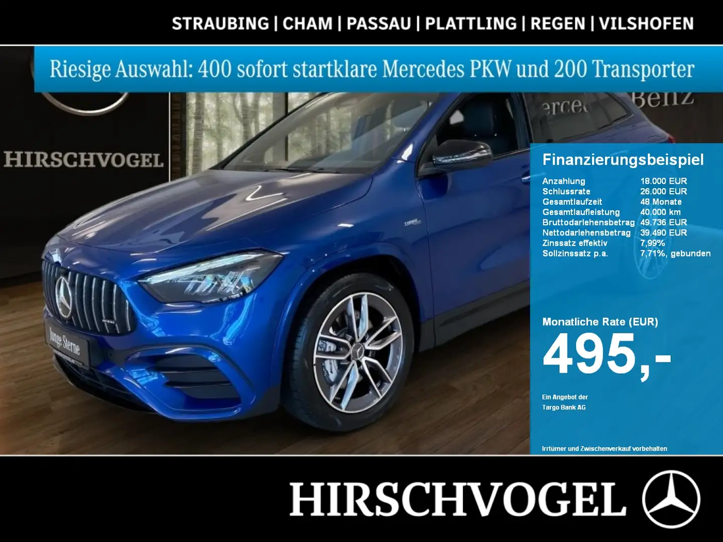 Mercedes-Benz A 35 AMG GL 4M Night+Pano+DISTRON+KEYLESS+Burmest Bleu - 1