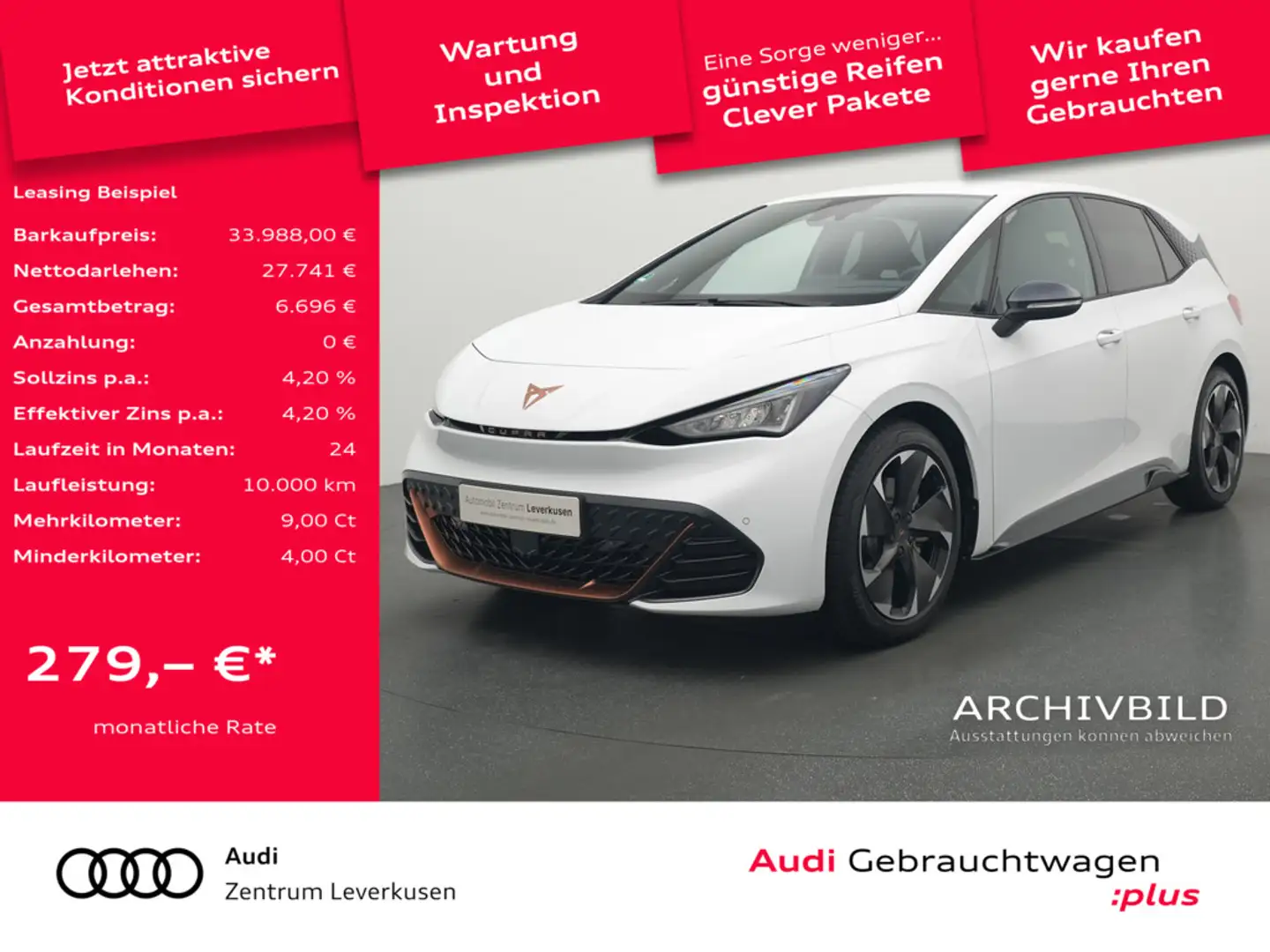 CUPRA Born LED SHZ KLIMA KAM PDC NAVI ACC Schwarz - 1
