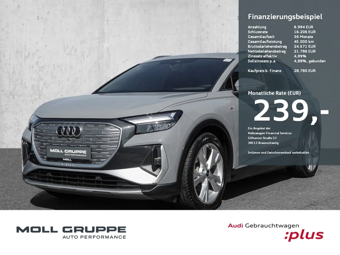 Audi Q4 e-tron 35 e-tron 125 kW ACC LED KAM KLIMAA. Grau - 1