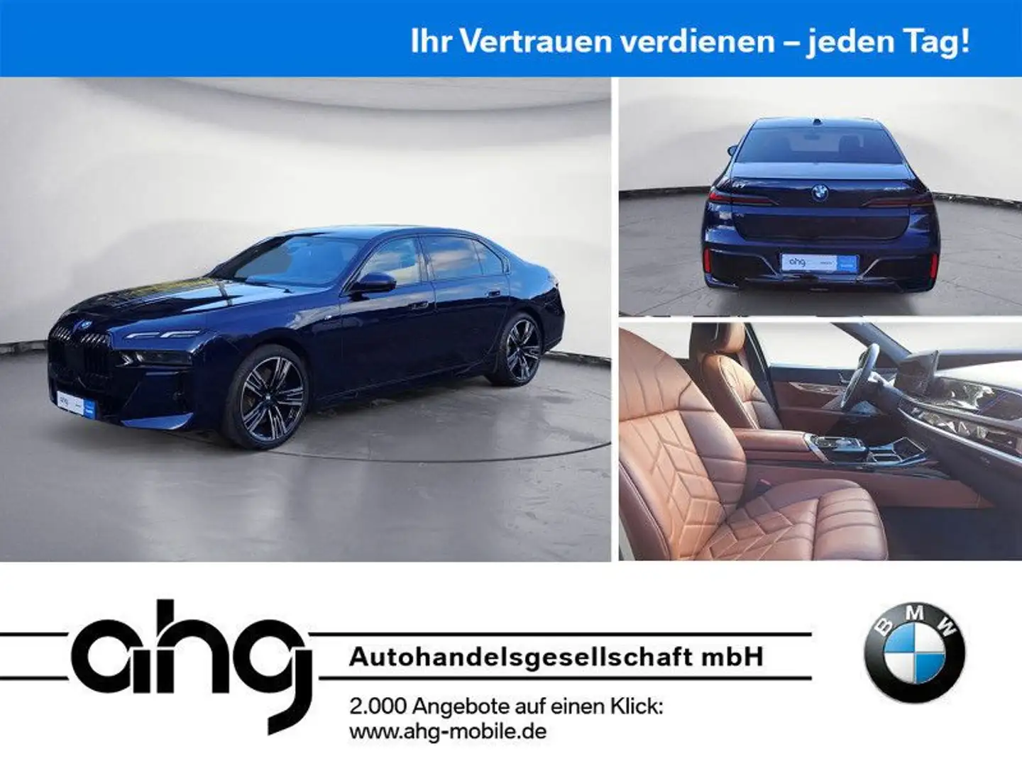 BMW i7 xDrive60 Navi Tempom.aktiv Panoramadach Bluet Blauw - 1