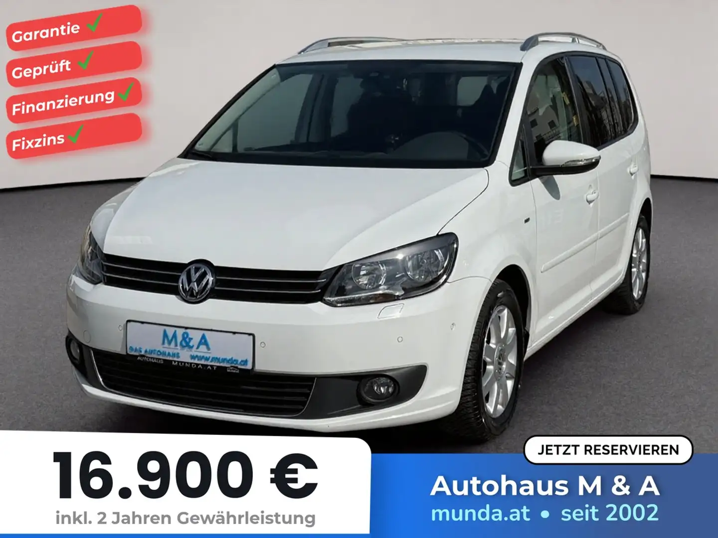 Volkswagen Touran 2.0 TDI Cup * 7-Sitzer * Grantie Weiß - 1