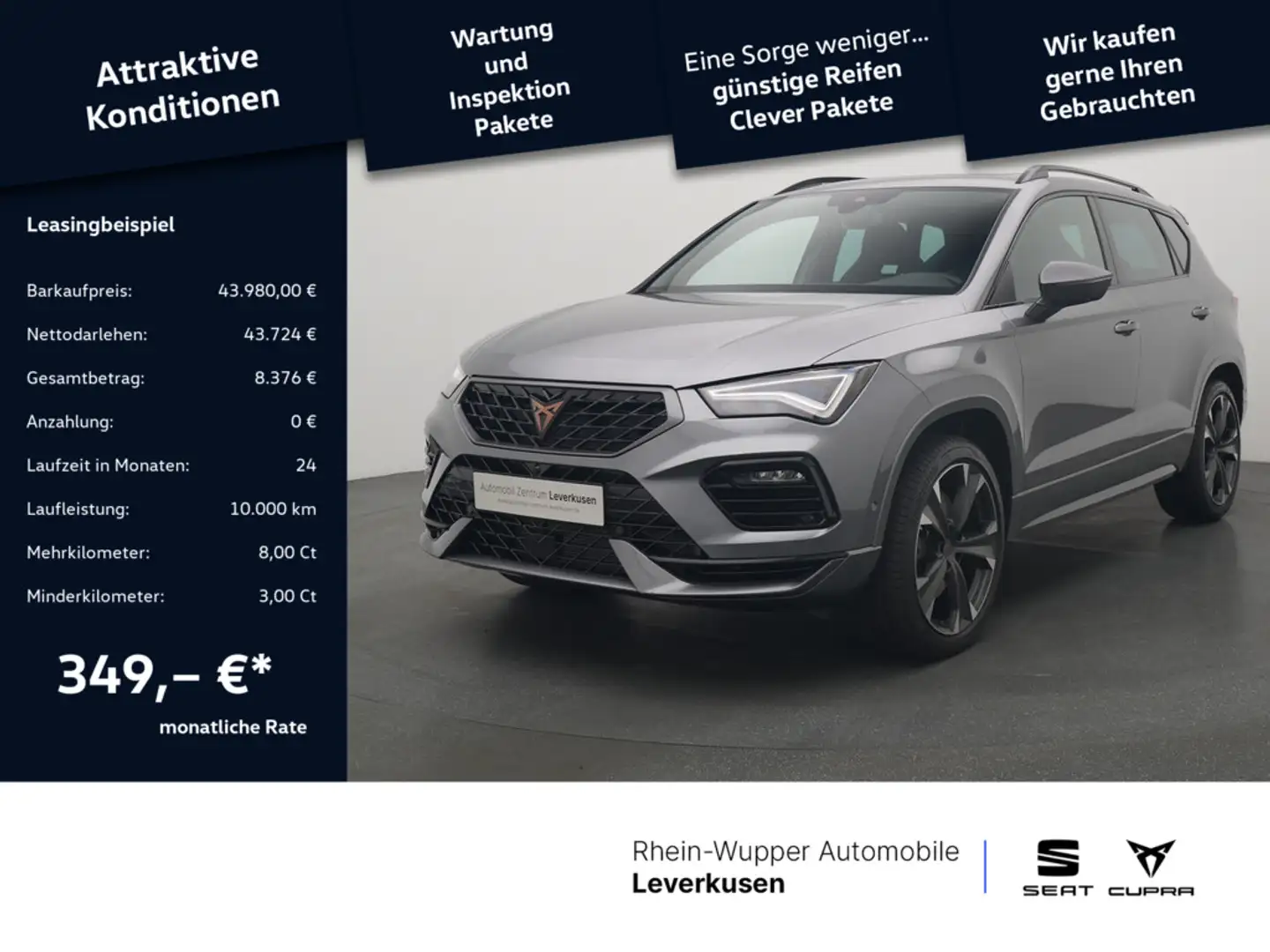 CUPRA Ateca 2.0 TSI VZ 4Drive FACEL. LED PANO 360° Grijs - 1