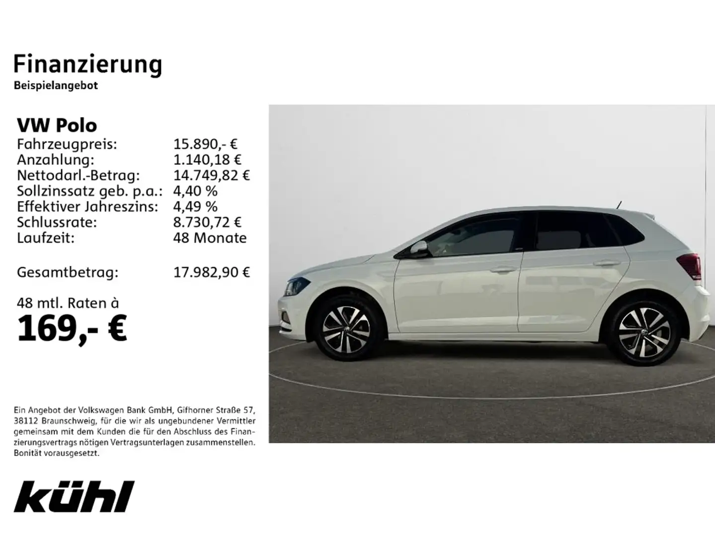 Volkswagen Polo VI 1.0 United PDC,App-Conect Weiß - 2