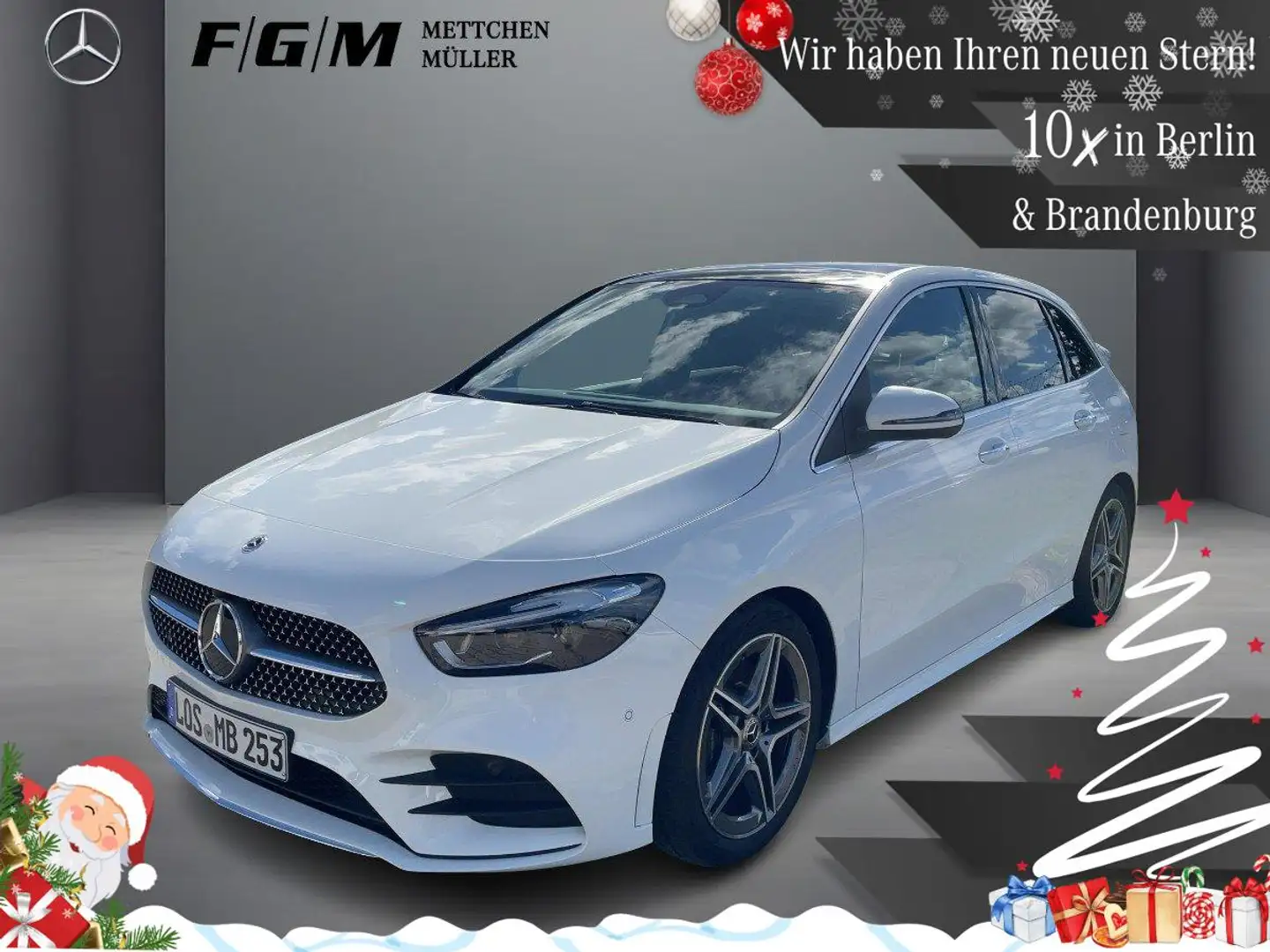 Mercedes-Benz B 220 AMG Line 4M KeyGo|MBeam|S-Dach|TWA|AHK|SHD Weiß - 1