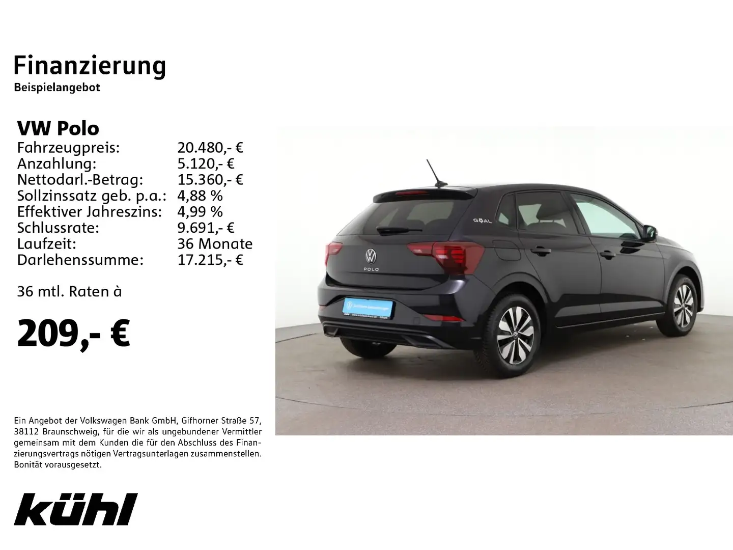 Volkswagen Polo VI 1.0 Goal LED App Siyah - 2