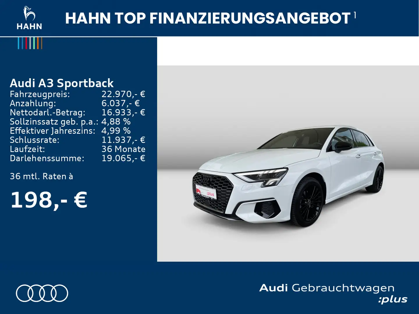 Audi A3 30TFSI S-tronic Navi LED Carplay Blanc - 2