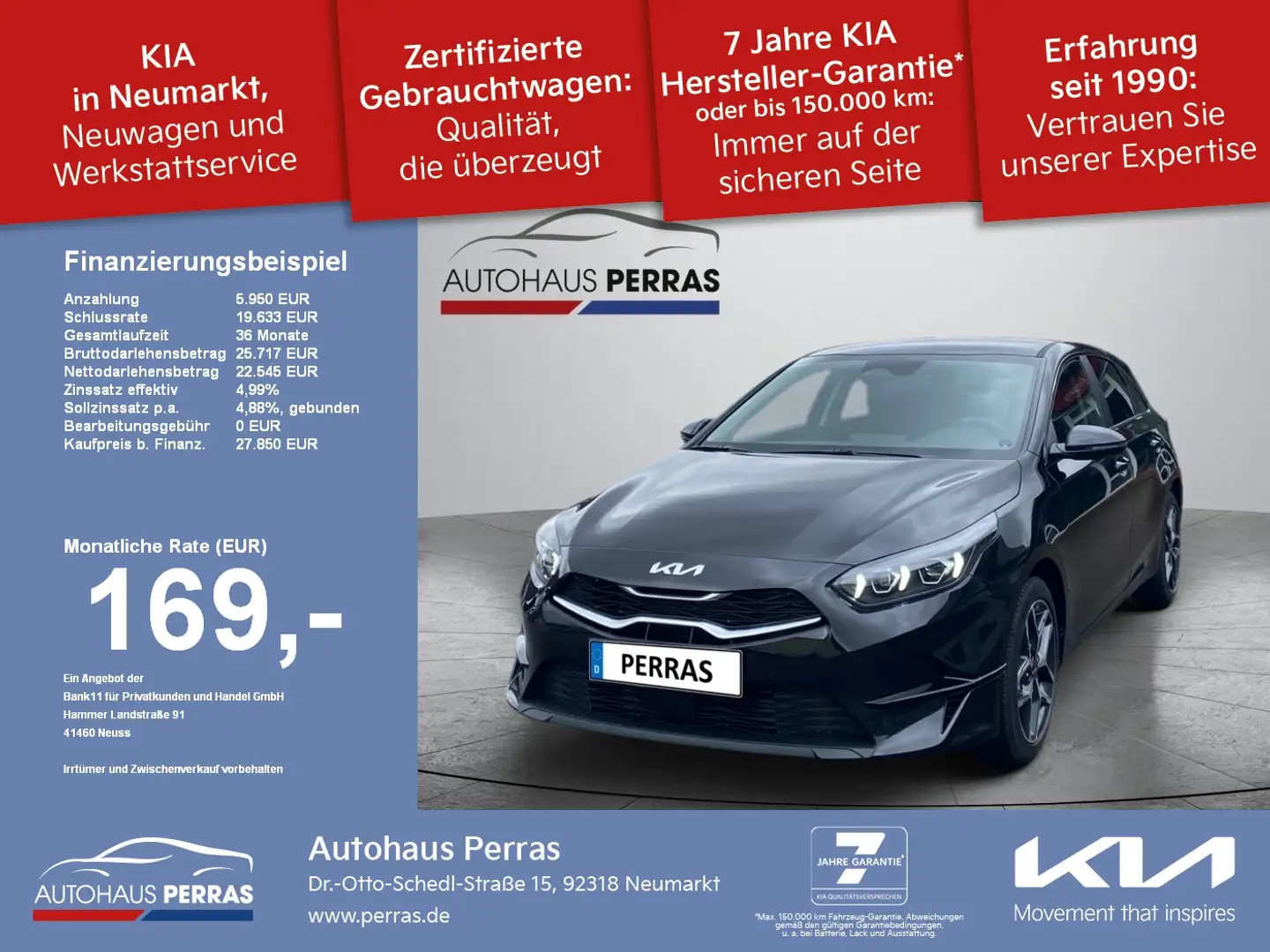 Kia Ceed / cee'd CEED 1.5T 48V DCT 140 ULTIMATE Style 17'' LM, Appl Schwarz - 1