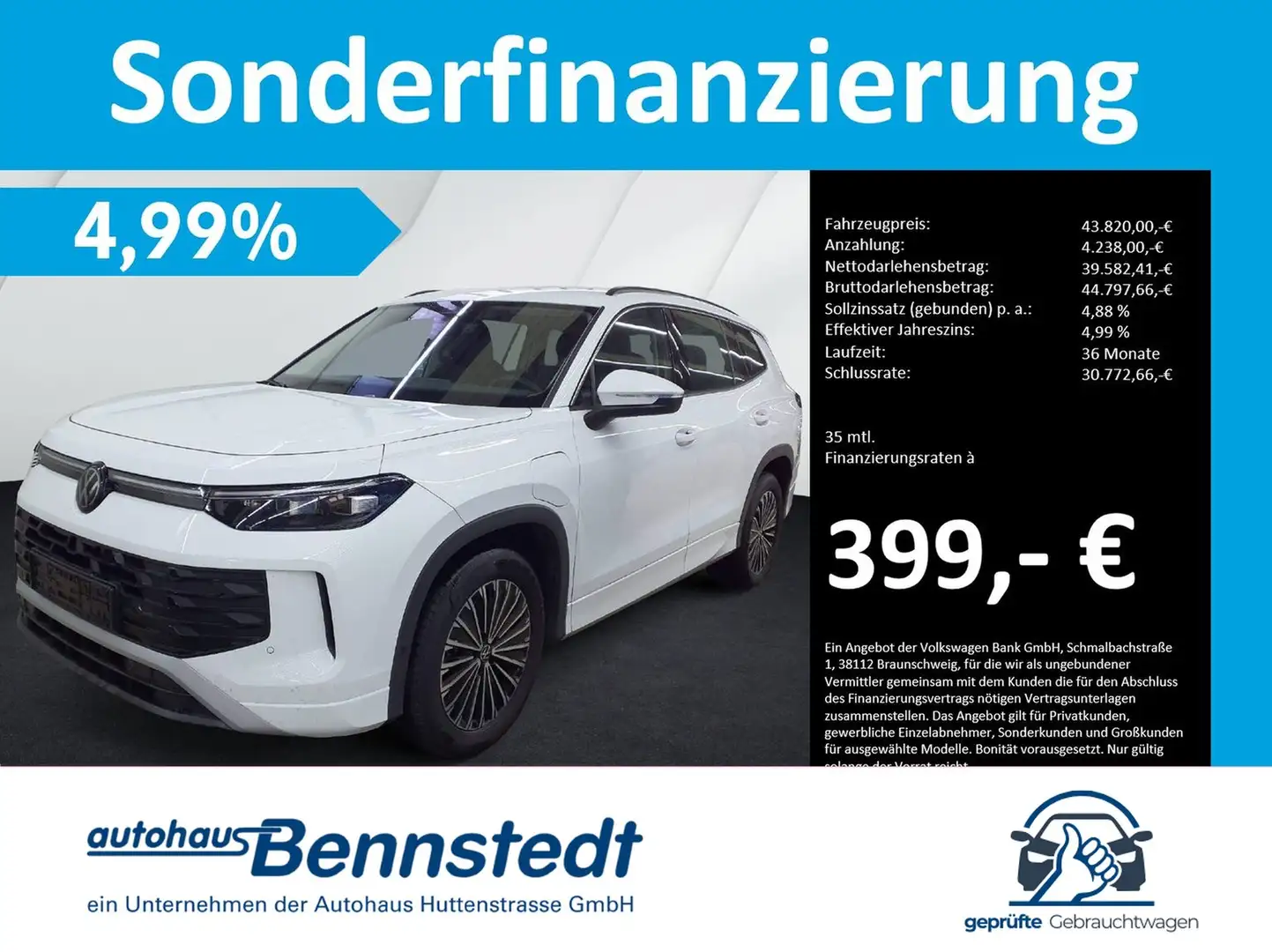 Volkswagen Tayron 1.5 eHybrid Life LED+ KAMERA NAVI AHK 18" Weiß - 1