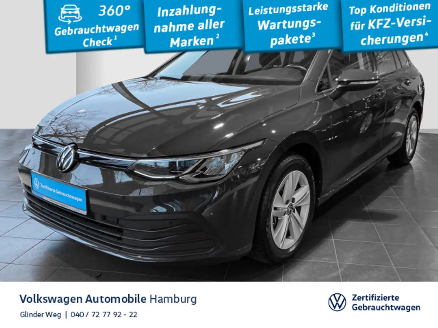 Volkswagen Golf Variant Golf VIII Var.2.0 TDI DSG Life AHK Kamera Navi Gris - 1