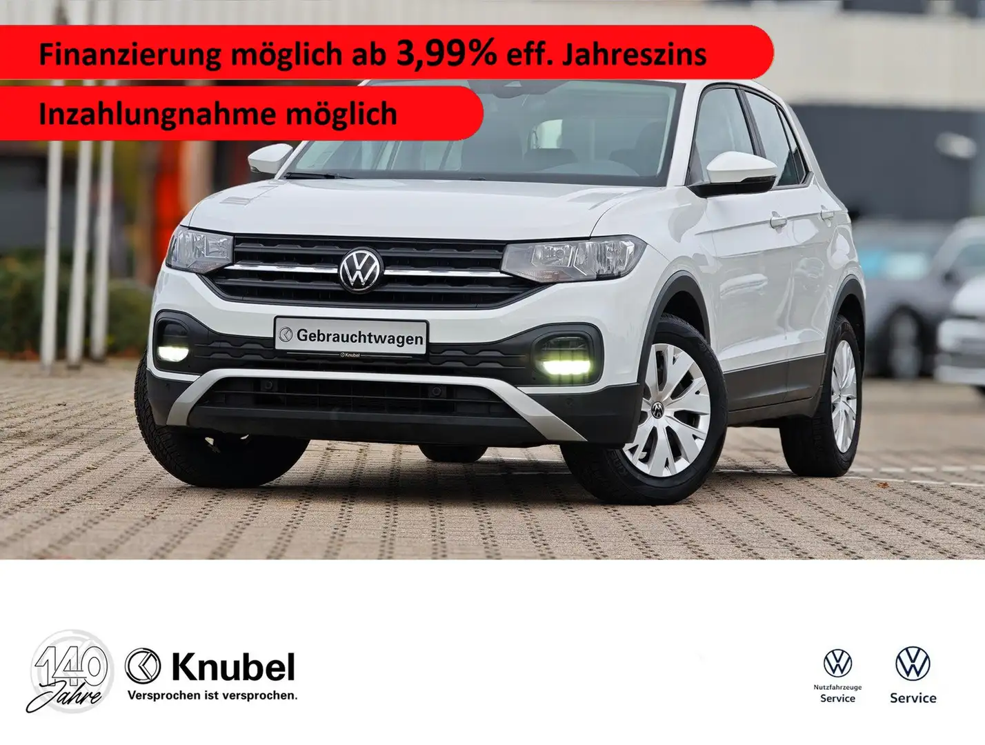 Volkswagen T-Cross 1.0 TSI SHZ*PDC*Climatronic*AppConnect Weiß - 1