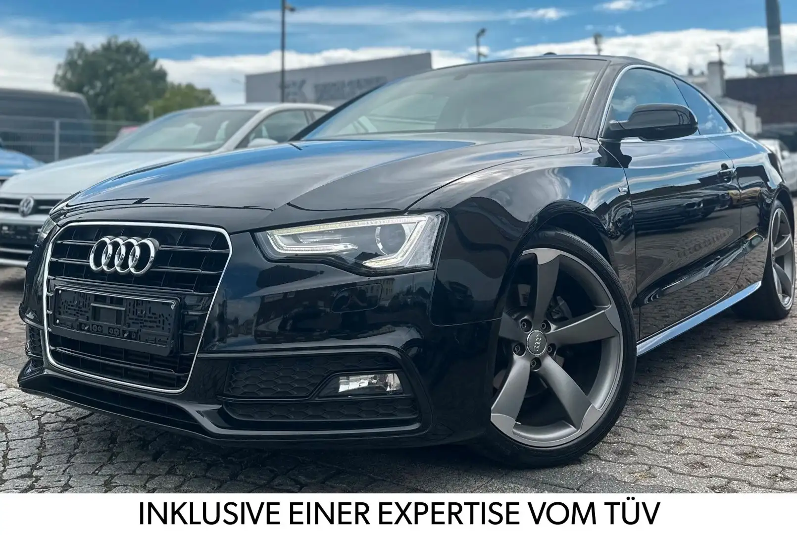 Audi A5 *SLINE*-NAVI-AUTOMA-LEDER-B&0-TEMPO-SHZ-PDC- Schwarz - 1