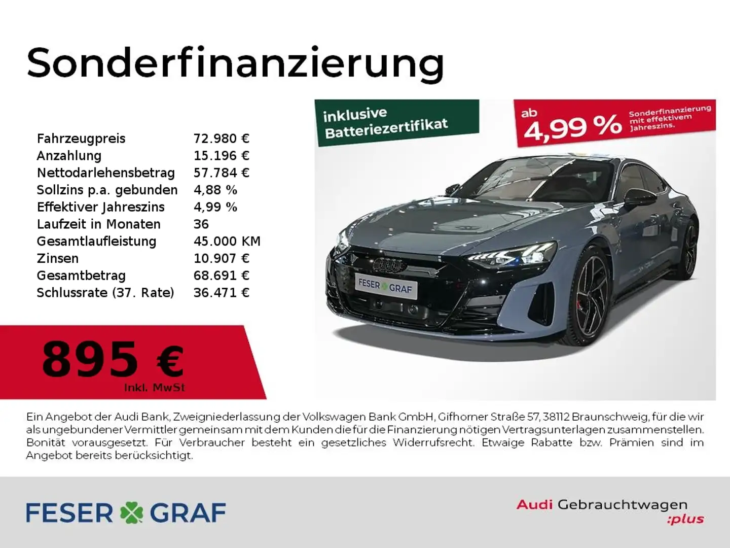 Audi RS e-tron GT 440kw Matrix Gris - 1