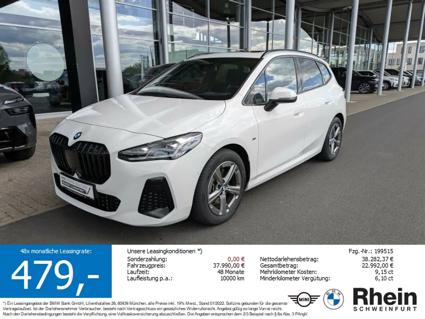 BMW 223 i xDrive Active Tourer M Sport Glasdach. AHK. White - 1