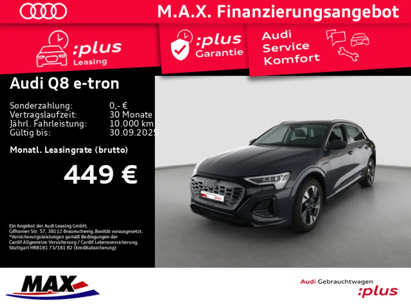 Audi Q8 e-tron 50 QUATTRO S LINE +MATRIX+REMOTE+360°+ Grau - 1