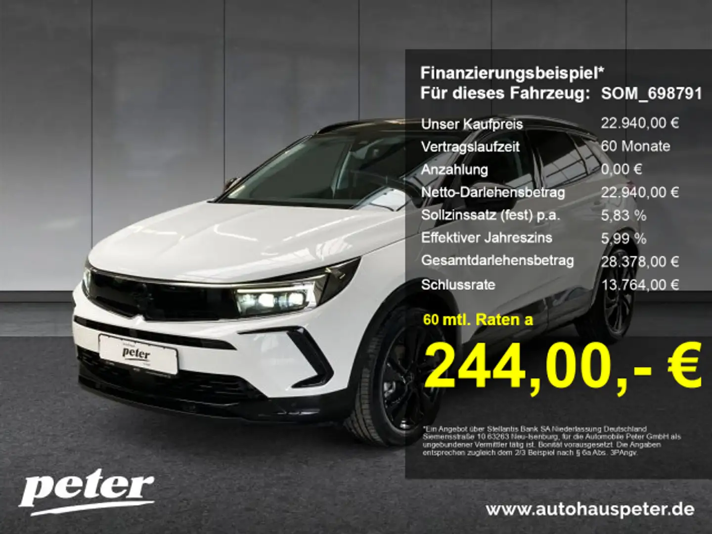Opel Grandland Grandland 1.2 Turbo GS Line Klimaautomatik Alcanta Wit - 1