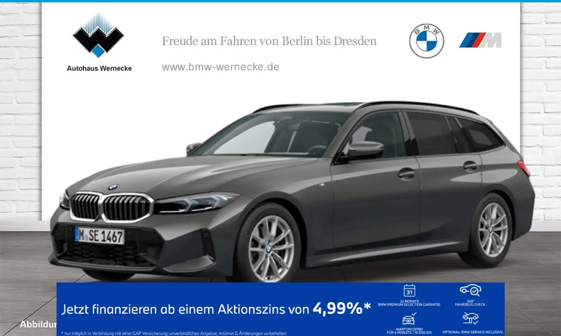 BMW 320 d Touring M Sportpaket HiFi DAB LED AHK Shz Grijs - 1