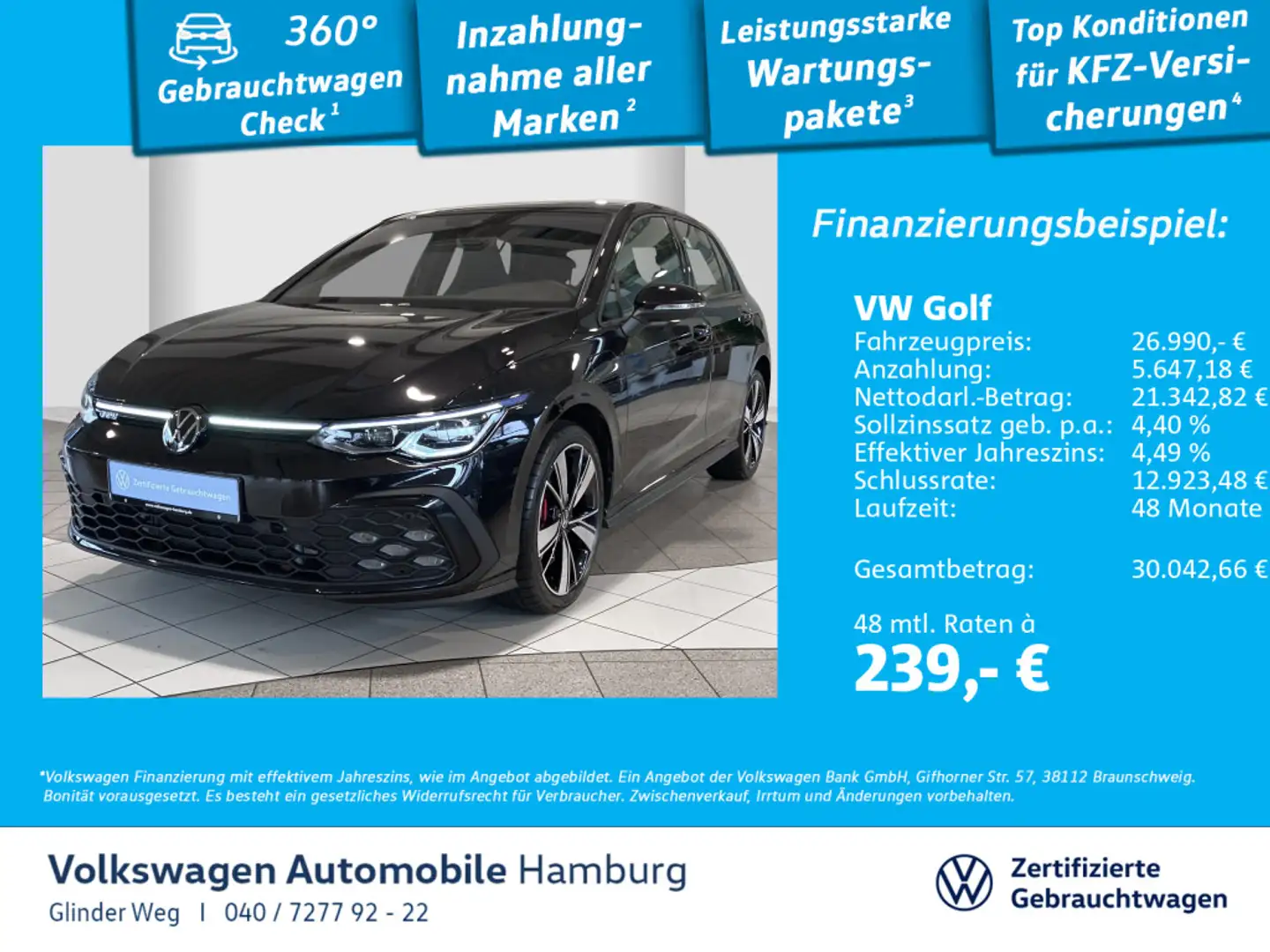 Volkswagen Golf GTE VIII 1.4 GTE DSG Parklenkassistent Navi Schwarz - 1